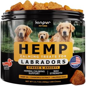 Calming Chews for Labrador Dogs with Valerian Root and Hemp Oil Aid during Thunderstorms Separation Car Rides Hip and Joint Health Tasty Dog Calming T