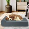 Orthopedic Dog Bed with Headrest and Removable Washable Cover