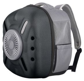 Pet Life 'Armor-Vent' External USB Powered Backpack with Built-in Cooling Fan (Color: black)